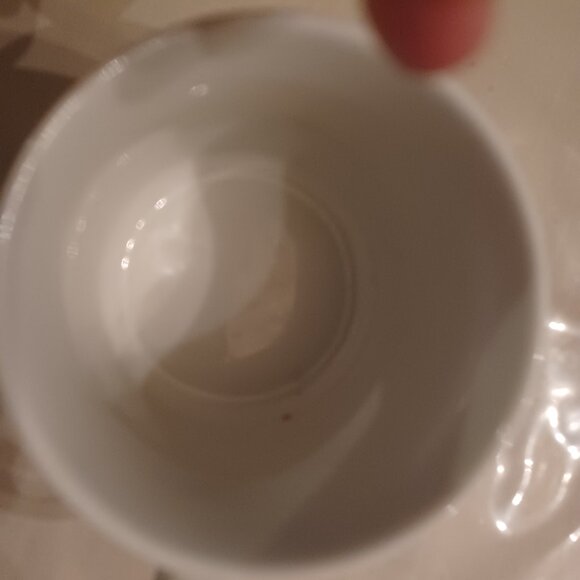 Vintage Retro Coffee Mug White & Green Daisies - Picture 2 of 4